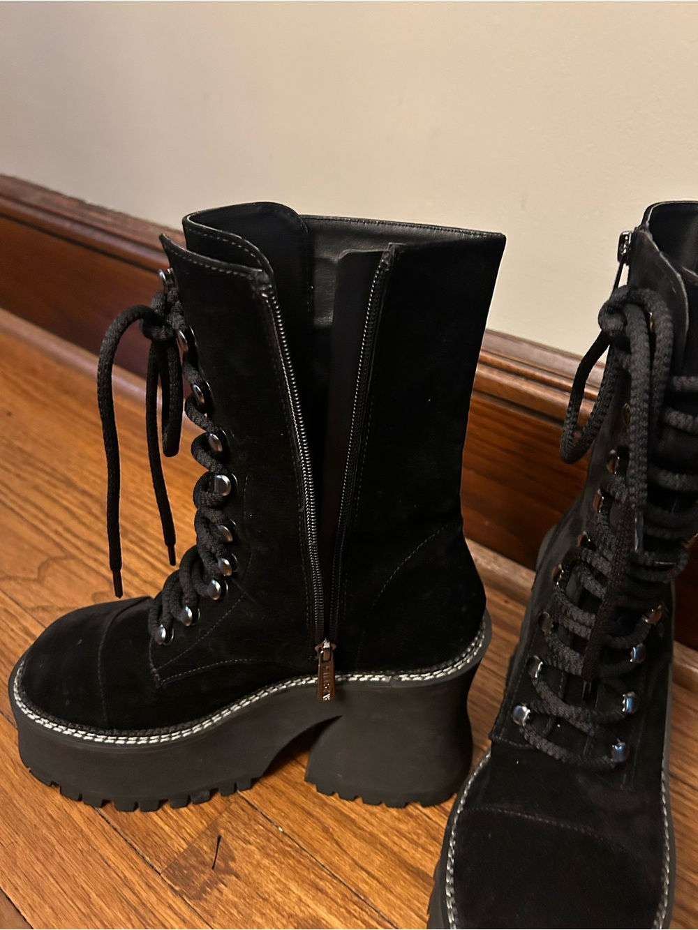 KILLSTAR - Luci-Fairy Platform Lace Up Velvet Goth Boots Size 9 EU 40 UK 7 - Picture 10 of 12